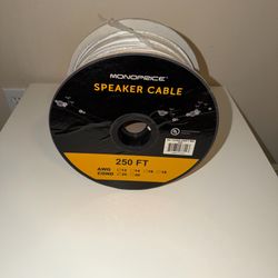 Monoprice Speaker Wire, CL2 Rated, 2-Conductor, 12AWG, 250ft, White