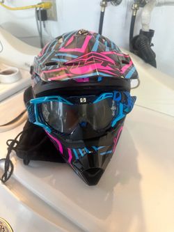 Women’s MSR moto helmet and pants