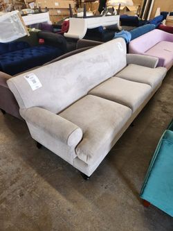 Alana Lawson Three-Cushion Tight Back Sofa, Silver Grey