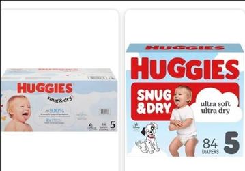 2 size 5 Huggies Snug and Dry 84 count retail for $39.99