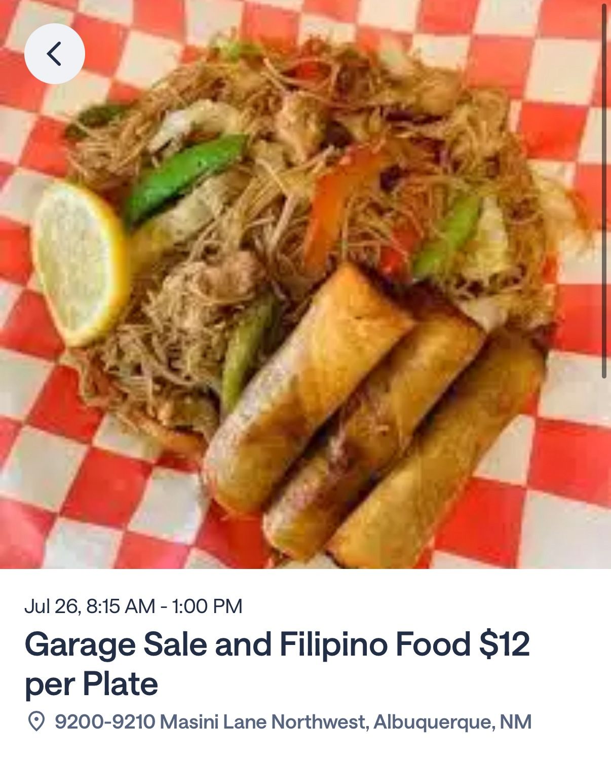 Garage Sale And filipino food Sale