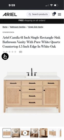 Vanity 60 inch single sink brand new!