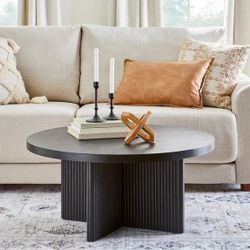 🖤 NEW 36" Fluted Coffee Table – Black 🖤
