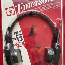 Vintage Emerson brand AM/FM headphones