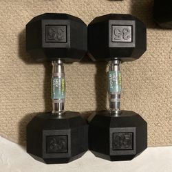35lb Rubber Hex dumbbell set dumbbells 35 lb lbs 35lbs Weight Weights Weightlifting BRAND NEW gym exercise Workout for Sale in Cleveland OH OfferUp
