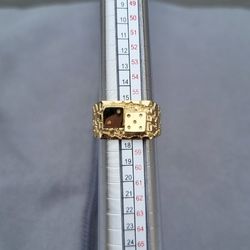 14k Solid Gold Dice Nugget Ring 