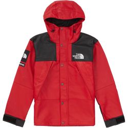 Supreme x The North Face Leather Mountain Parka Jacket FW18 - Red S- NWT.