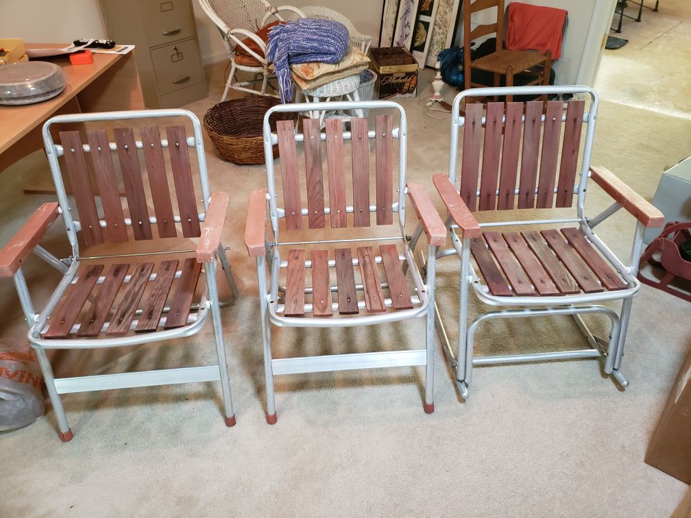 Wood and Aluminum Outdoor Chairs