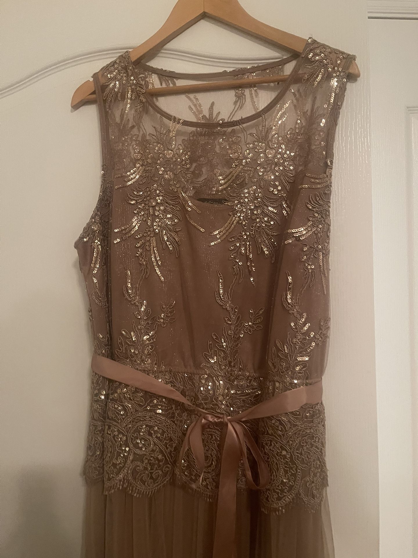 Party Formal Prom Long Dress 2XL Or XXL Tan Nude