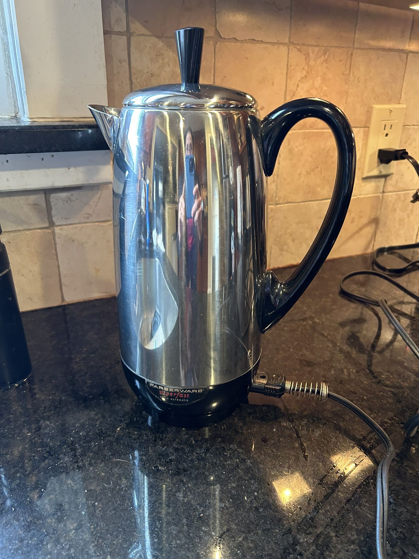 Coffee Pot Percolator Farberware Superfast Vintage Stainless Steel