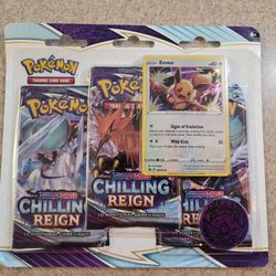 ☃️Pokemon Cards- 3 Pack Chilling Reign Eevee Promo Blister 🪐