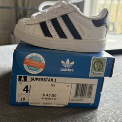 Adidas Superstar I – Black Stripes – Size 4K
