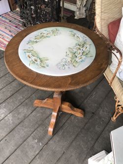 Antique hand painted side table