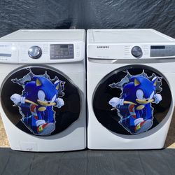 Samsung Front Load Washer Dryer Set - Custom Sonic Decals - Motivate Your Kids To Do Laundry