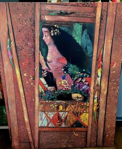 Original composition Neo-Expressionist and Surrealist by Cuban painter P.POliva