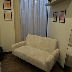 White corduroy couch