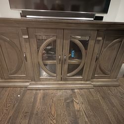 Like New TV console- deep brown