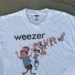 Vintage 2000’s WEEZER “50’s Kids” Dance Party Tour Alt Pop Rock Band T-Shirt L
