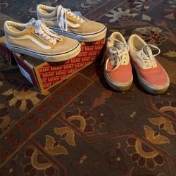 Old School, Vans Girls Size 7 Two Pairs 