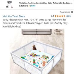 79x71 Playpen With Mat 