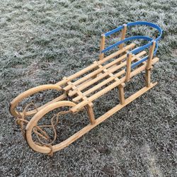 Winter Wooden Kids Sled Play Decor Single Double