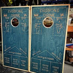 Custom Drinking Game Cornhole Board Sets