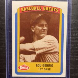 1990 Swell Baseball Greats Lou Gehrig Baseball Card #25