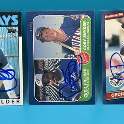 Cecil Fielder Signed Rookie Cards