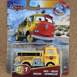 Disney Pixar Cars Red Fire Truck Color Changers Race & Rescue 