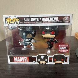 VAULTED EXCLUSIVE 2-Pack Bullseye Daredevil Funko Pop Bobblehead Marvel MCU Eye