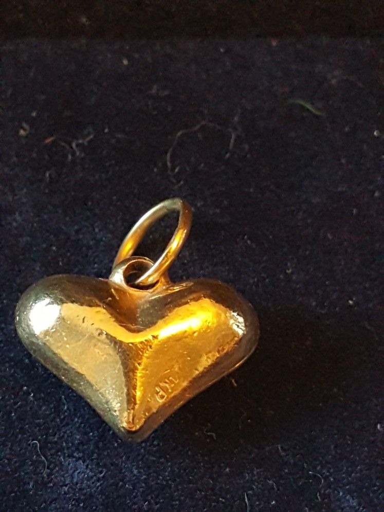 14k Puffed Heart Charm
