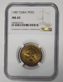 1 Peso 1987 Cuba MS 65