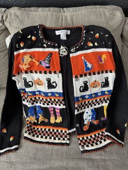 VINTAGE HALLOWEEN CARDIGAN HALLOWEEN SWEATER