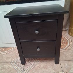 Black 2-Drawer Nightstand