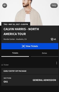 calvin harris single vip gs ticket