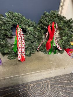 Home decor green wreath (2) 20 inches wide -price for both