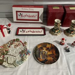 Lot Of Fitz And Floyd Christmas Items 