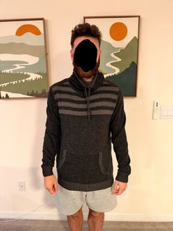 Men's Knit Pullover Sweater with Shawl Collar