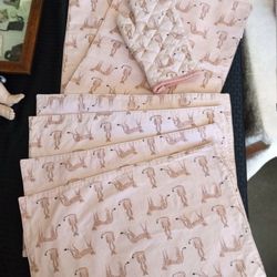 NEVER USED, PINK WITH CHEETAHS DINING TABLE SET
