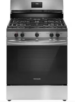 30 in. 5 Burner Freestanding Gas Range in Stainless Steel with Quick Boil and Even Baking Technology