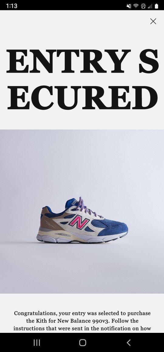 Kith X New Balance 990 V3