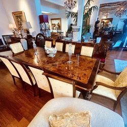 Italian Dining Set with 10 Chairs