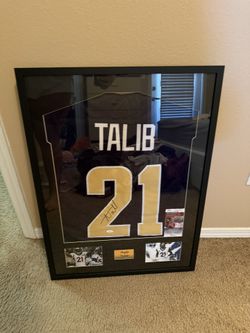 Aquib Talib Autographed Framed Jersey