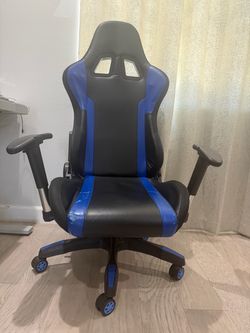 Black and Blue Racing Style Gaming Chair