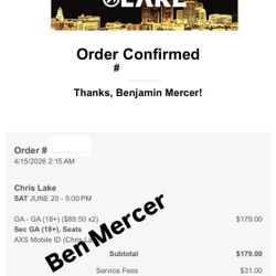 Selling 2x Chris Lake Saturday tix 6/20 at LA Historic Park