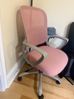 Pink lumbar support desk chair