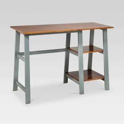 Trestle Wood Writing Desk with Storage - Threshold