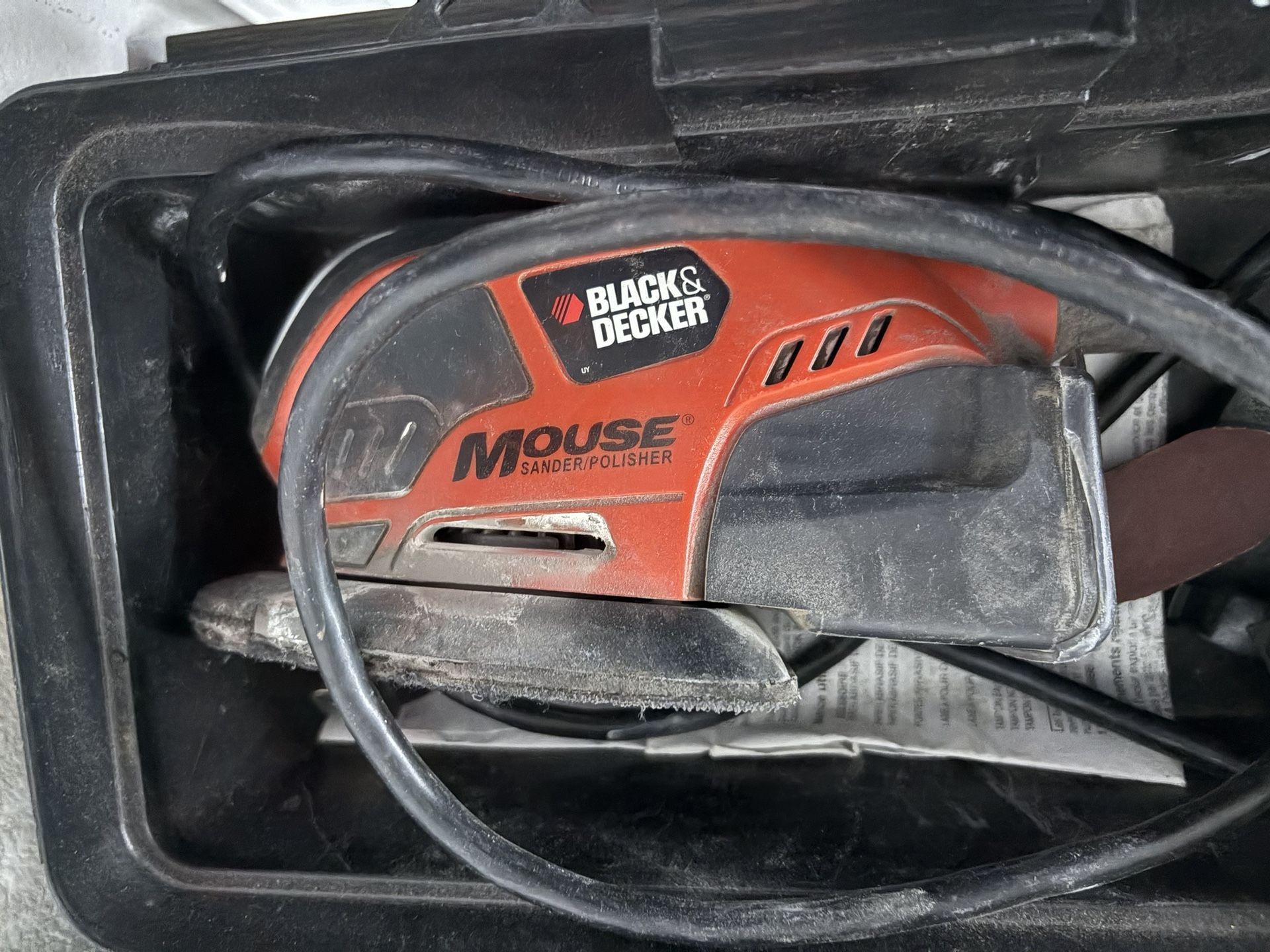 BLACK&DECKER Sander Polisher MS800 MOUSE Orange Power Tool With Tool Box