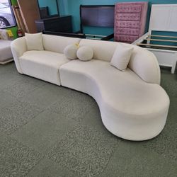 Curved sectional sofa.