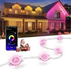 Permanent Outdoor Lights for House, 100ft Smart RGB LED Lights Outside with 16 Million DIY Colors, IP67 Waterproof Eternity Eaves Lighting for Christm